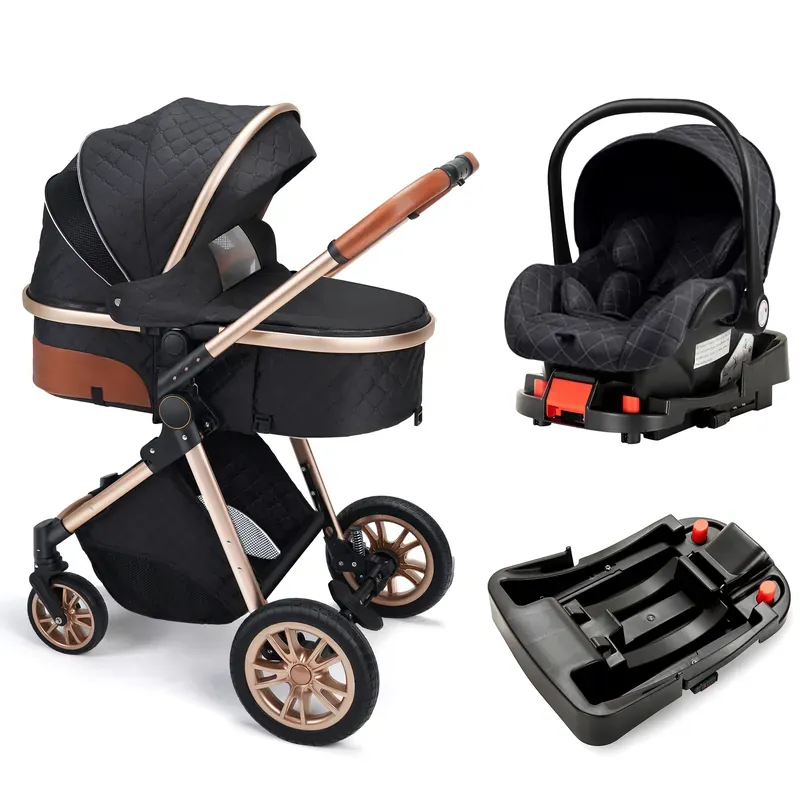 3-in-1 Baby Stroller with Reversible Seat and Infant Car Seat