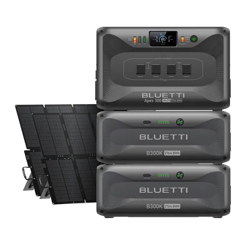 Bluetti Apex 300 + 2 × B300K Battery + 2 × 500W Solar Panel