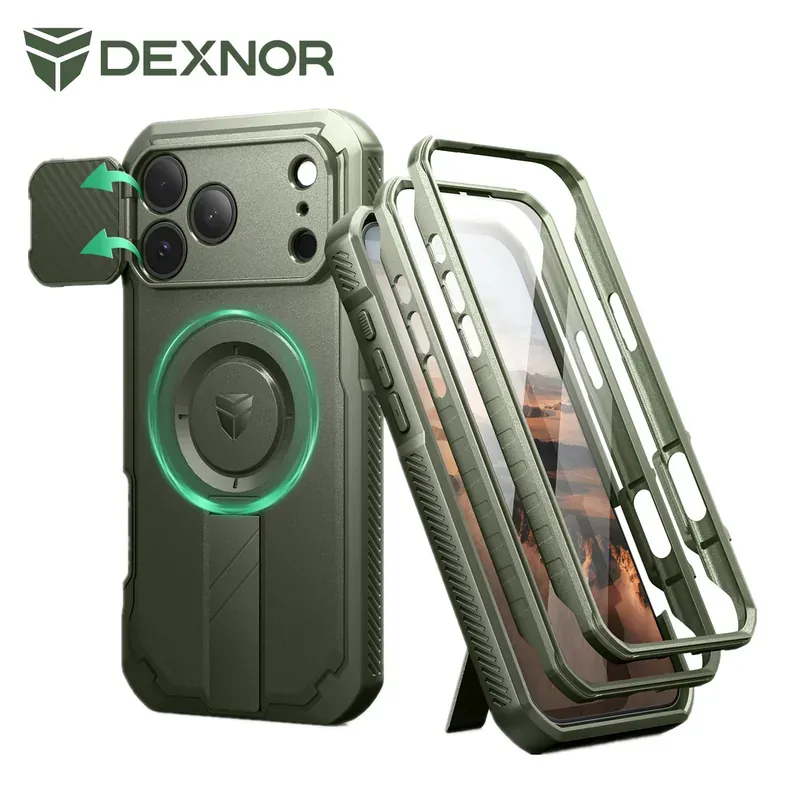 DEXNOR For iPhone 17 Pro Max Case with Camera Cover & Adjustable…
