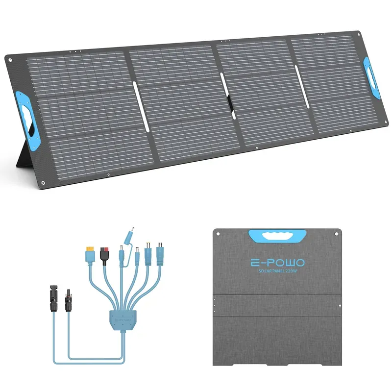 E-POWO 220W Portable Solar Panel for Power Station, Hurricane…