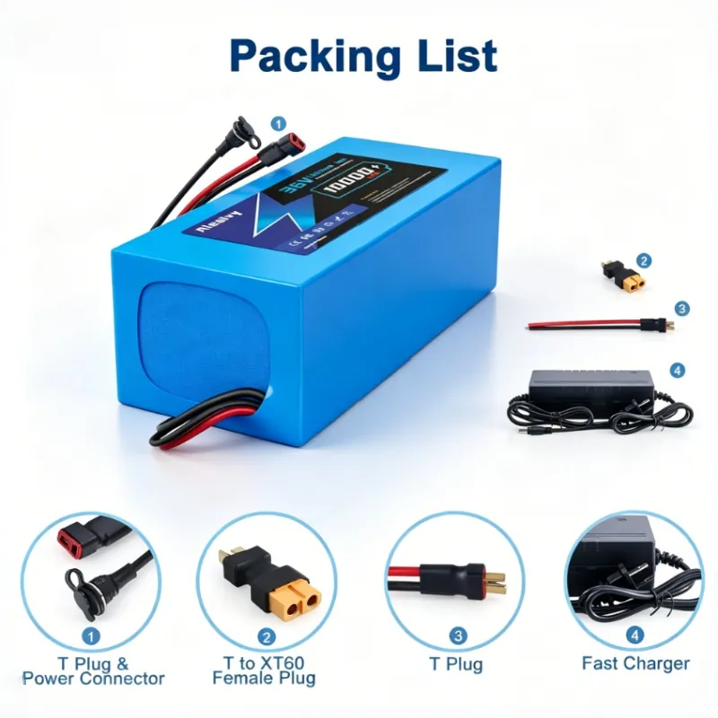 Aleaivy 36V/48V 18650 E-Bike Battery Pack, 10-20Ah