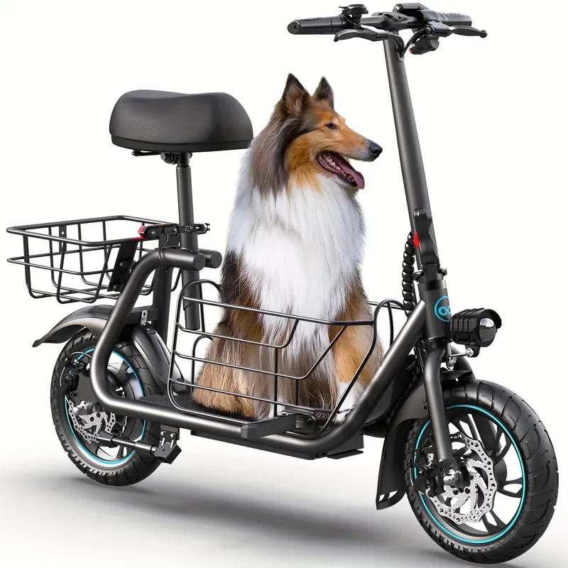 Gyroor Electric Scooter with Basket for Pet, 3 Riding Modes…