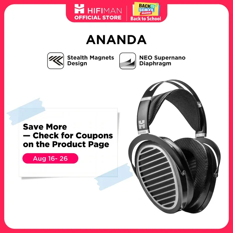 HIFIMAN Ananda Stealth Magnet Open-Back Over-Ear Full-Size Planar…