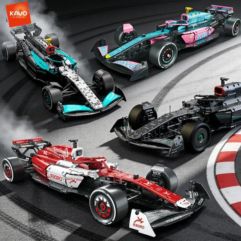 KAVOWORLD 1:8 Scale Formula Style Racing Car Building Blocks Set…