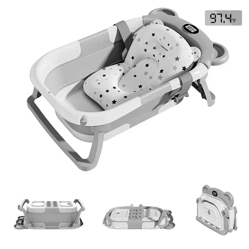 Newborn Collapsible Baby Bathtub Portable Travel Tub with…