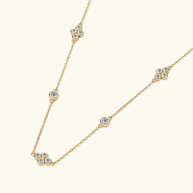 OXTAO Certificate Moissanite Diamond Choker Necklace 3mm D Color…