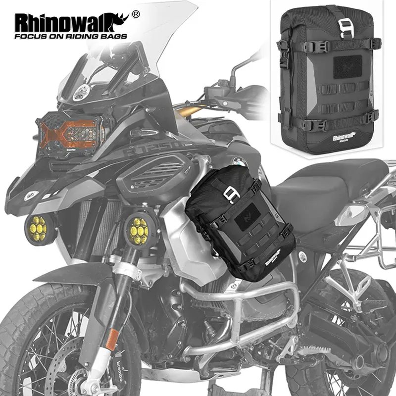 Rhinowalk Motorcycle Crash Bar Bag Waterproof Frame Pack Tool Pouch…