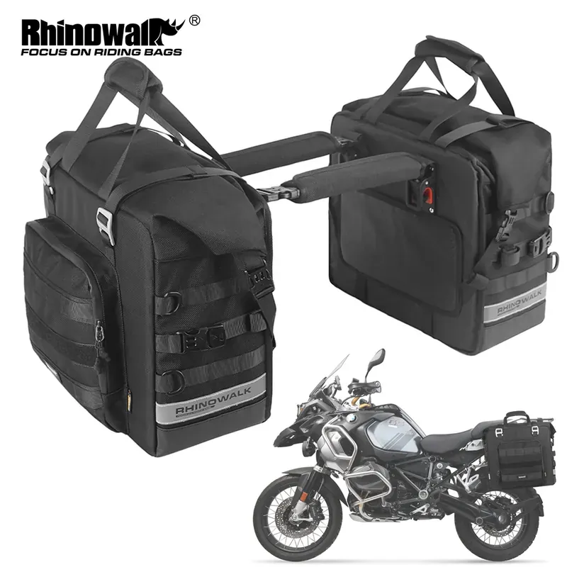 Rhinowalk Motorcycle Saddle Bag Waterproof 25L-32L Expandable Side…