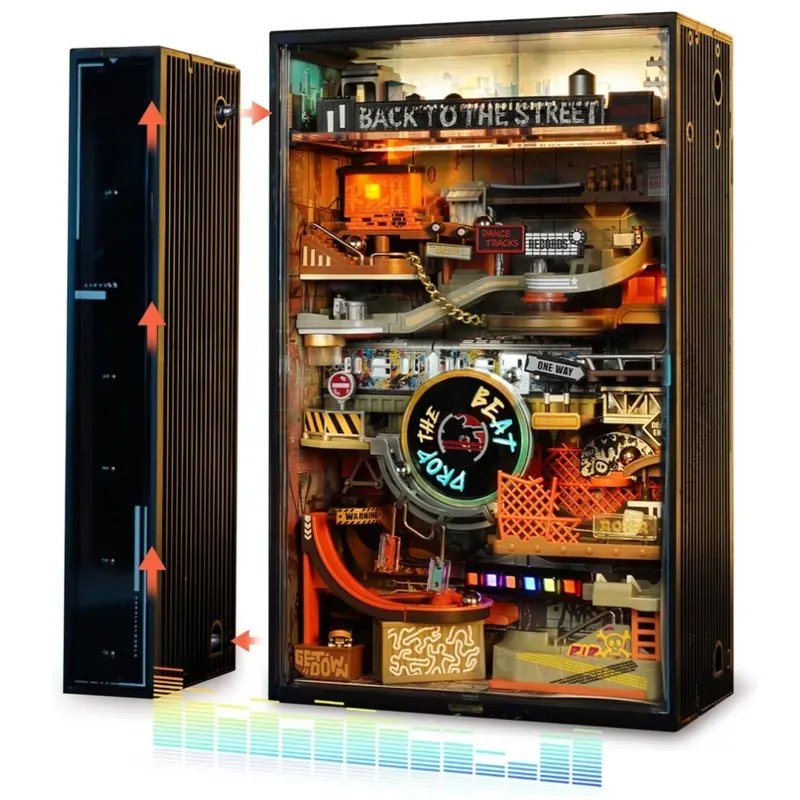 Robotime Rokr Marble Run Model Kits Hip-hop Street Gaming Decor…