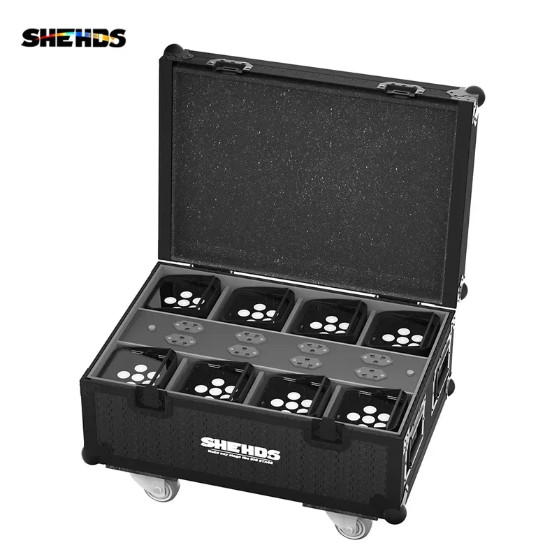 SHEHDS 8/10 PCS 6x18w Wireless Battery Par With Flight Case…