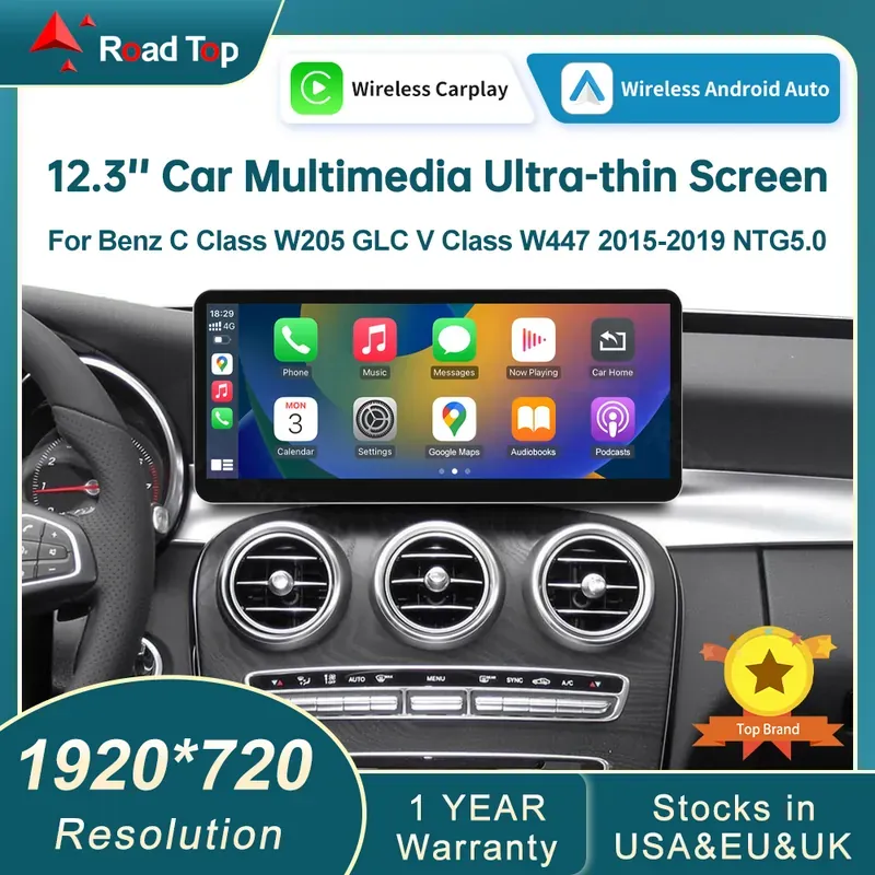 US RoadTop Wireless CarPlay Android-Auto Multimedia Linux Screen…