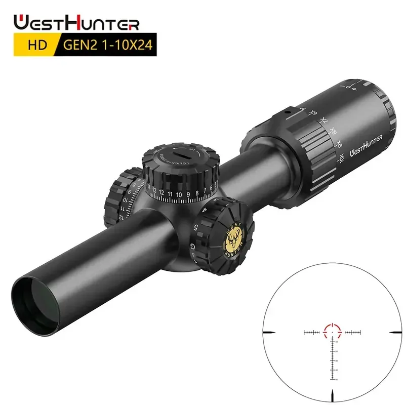 WestHunter HD GEN2 1-10X24 IR Compact Scope LPVO Optical Sights R/G…